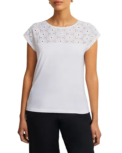 Hobbs London Thea Broderie Top In White