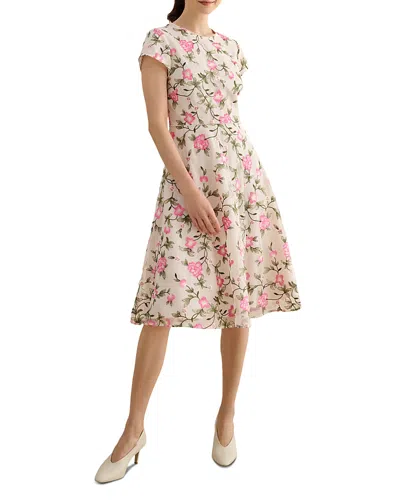 Hobbs London Tia Embroidered Floral Midi Dress In Multi