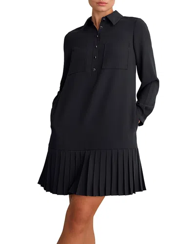 Hobbs London Tina Pleated Hem Dress In Blue