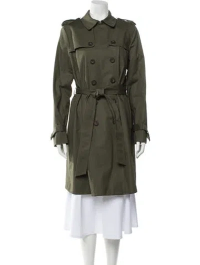 Pre-owned Hobbs London Trench Coat In Green