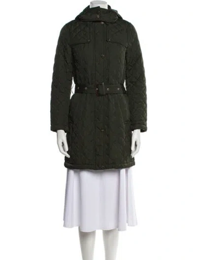 Pre-owned Hobbs London Trench Coat In Green