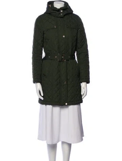 Pre-owned Hobbs London Trench Coat In Green