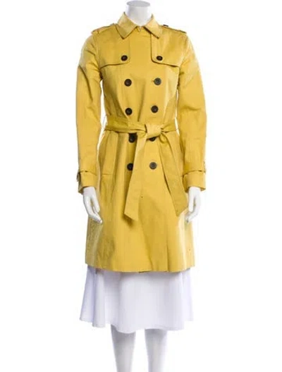 Pre-owned Hobbs London Trench Coat In Yellow