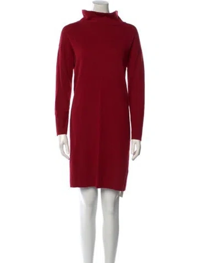 Pre-owned Hobbs London Turtleneck Mini Dress In Red
