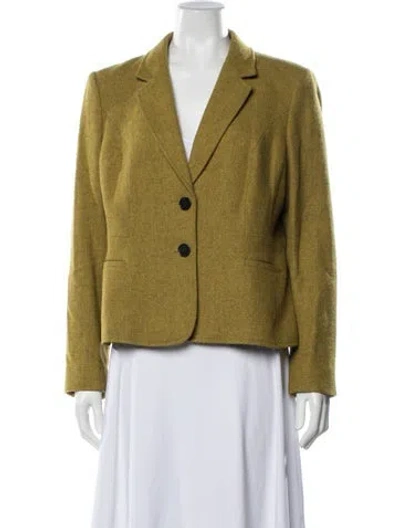 Pre-owned Hobbs London Tweed Pattern Blazer In Yellow
