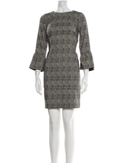 Pre-owned Hobbs London Tweed Pattern Mini Dress In Black