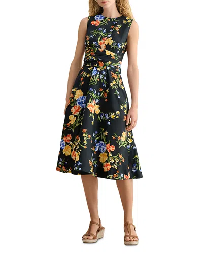 Hobbs London Twitchill Linen Midi Dress In Black