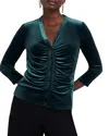 Hobbs London Velvet Hattie Top In Evergreen
