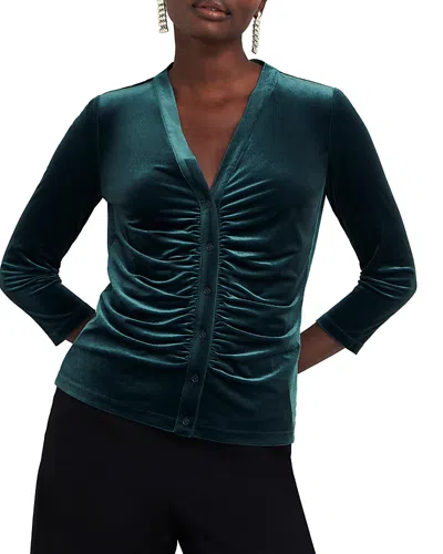 Hobbs London Velvet Hattie Top In Evergreen