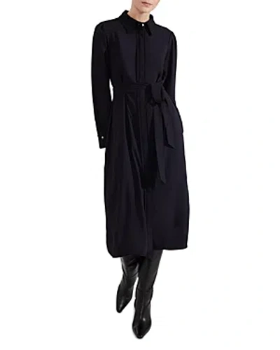 Hobbs London Verity Long Sleeve Shirt Dress In Navy