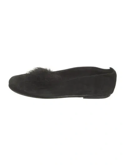 Pre-owned Hobbs London Vintage Suede Flats In Black