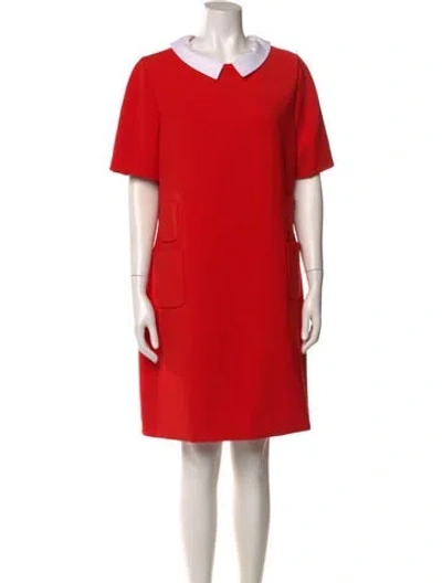 Pre-owned Hobbs London V-neck Knee-length Dress In Red