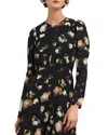 Hobbs London Windermere Printed Silk Blend Dress In Black Multi