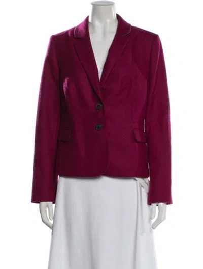 Pre-owned Hobbs London Wool Blazer In Burgundy