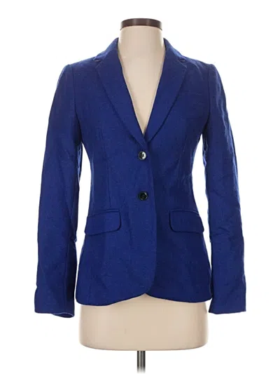 Pre-owned Hobbs London Wool Blazer Jacket In Blue