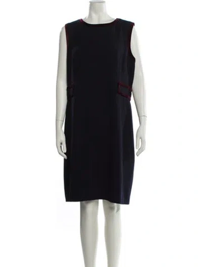 Pre-owned Hobbs London Wool Knee-length Dress In Blue