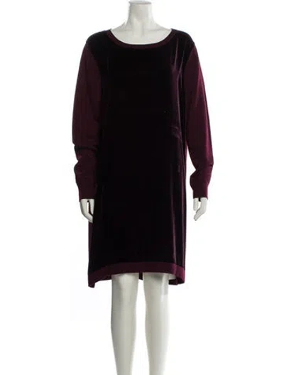 Pre-owned Hobbs London Wool Knee-length Dress In Burgundy