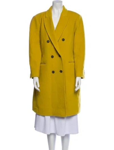 Pre-owned Hobbs London Wool Peacoat In Yellow