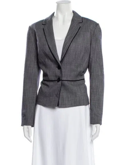 Pre-owned Hobbs London Wool Printed Blazer In Gray