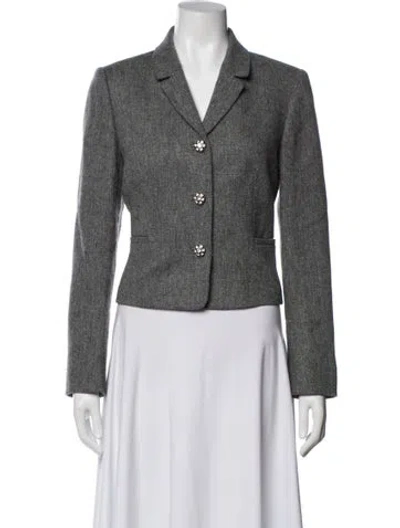 Pre-owned Hobbs London Wool Striped Blazer In Black