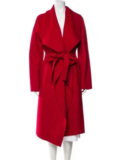 Pre-owned Hobbs London Wool Trench Coat In Red