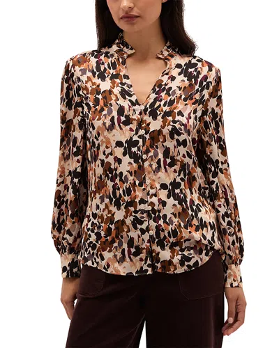 Hobbs London Yasmina Printed Blouson Sleeve Blouse In Multi