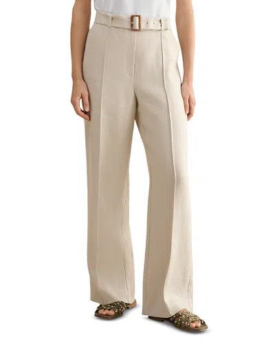 Hobbs London Zainah Linen Pants In Neutral