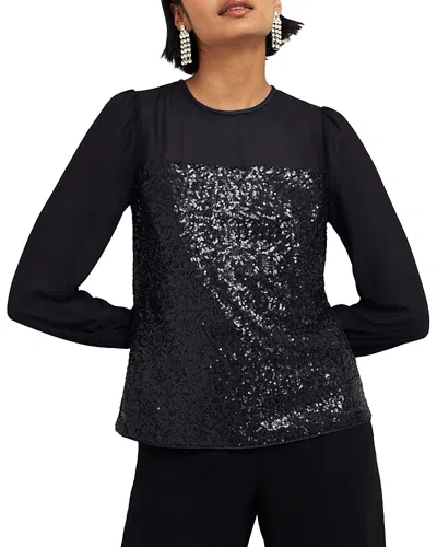 Hobbs London Zariah Sequin Top In Black
