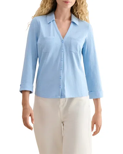 Hobbs London Zariah Textured Shirt In Blue