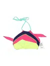 Hobie Swimsuit Top Green Color Block Pattern Swimwear In Pink