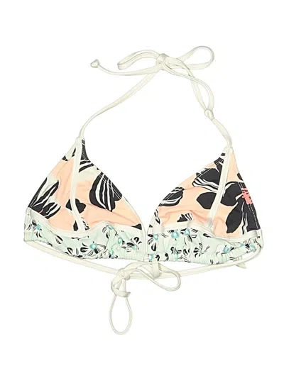 Pre-owned Hobie Swimsuit Top Ivory Print Pattern Swimwear