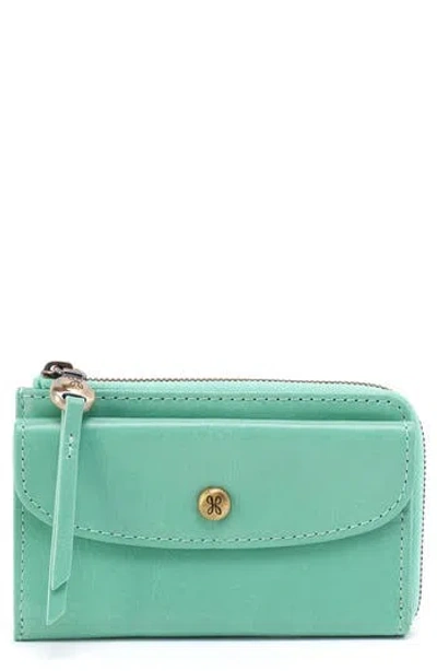 Hobo Addi Leather Card Case In Seaglass