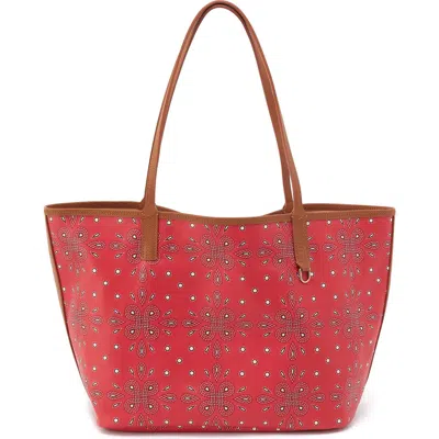 Hobo All That Monogram Coated Canvas Tote In Red Journey Bandana