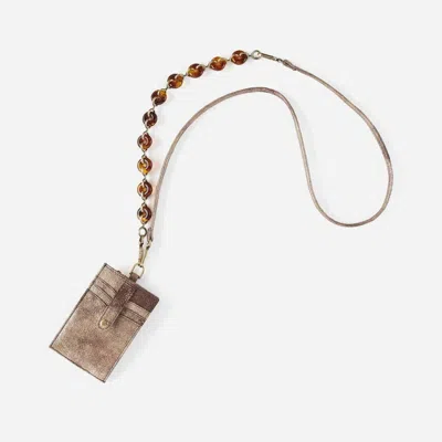 Hobo Around Town Lanyard In Cocoa Platinum In Brown