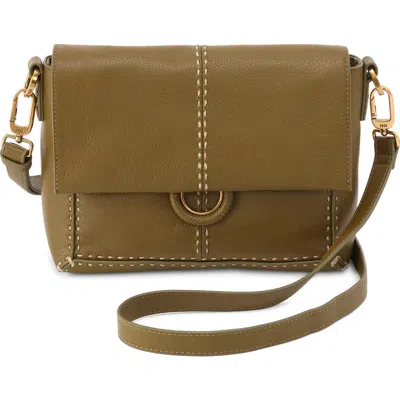 Hobo Austin Flap Leather Crossbody Bag In Green