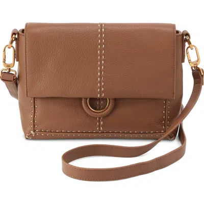 Hobo Austin Flap Leather Crossbody Bag In Brown