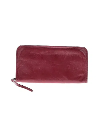Pre-owned Hobo Bag Leather Wallet In Burgundy