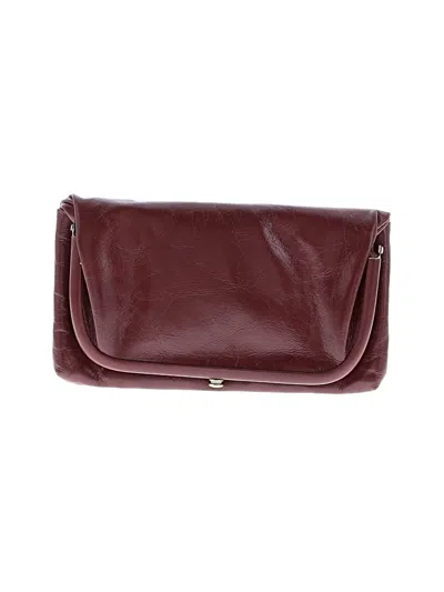 Pre-owned Hobo Bag Leather Wristlet In Burgundy