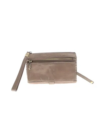 Pre-owned Hobo Bag Leather Wristlet In Gray