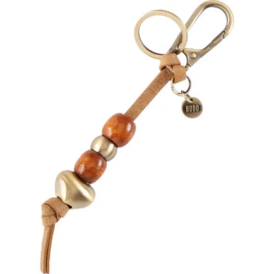 Hobo Beaded Heart Key Fob In Brown