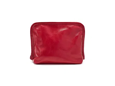 Hobo Beauty Cosmetic Pouch Cosmetic Case True Red, Leather