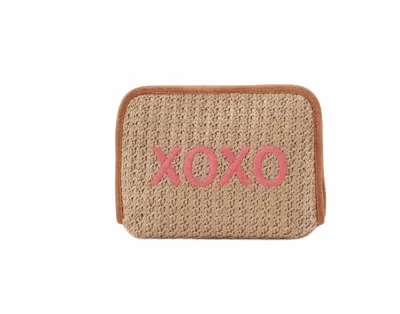 Hobo Beauty Cosmetic Pouch In Straw And Wild Rose In Multi