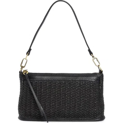 Hobo Cadence Straw Crossbody Bag In Black
