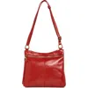 Hobo Cambel Leather Crossbody Bag In Red