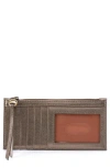 Hobo Carte Leather Wallet In Pewter