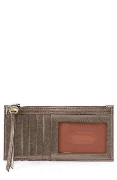 Hobo Carte Leather Wallet In Pewter