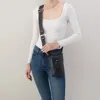 Hobo Cass Leather Phone Crossbody Bag In Black