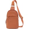 Hobo Cass Leather Sling Bag In Orange