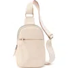 Hobo Cass Leather Sling Bag In Cream