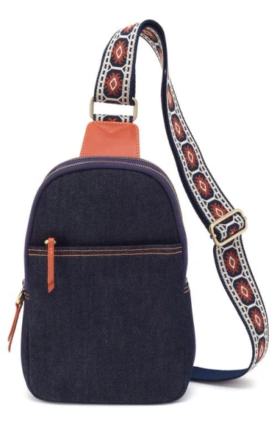 Hobo Cass Leather Sling Bag In Dark Denim